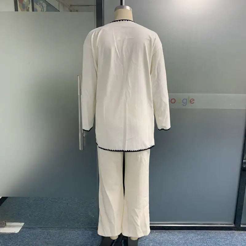 Elegantes Damen Zweiteiler Set in lockerem Schnitt für Alltag und Büro