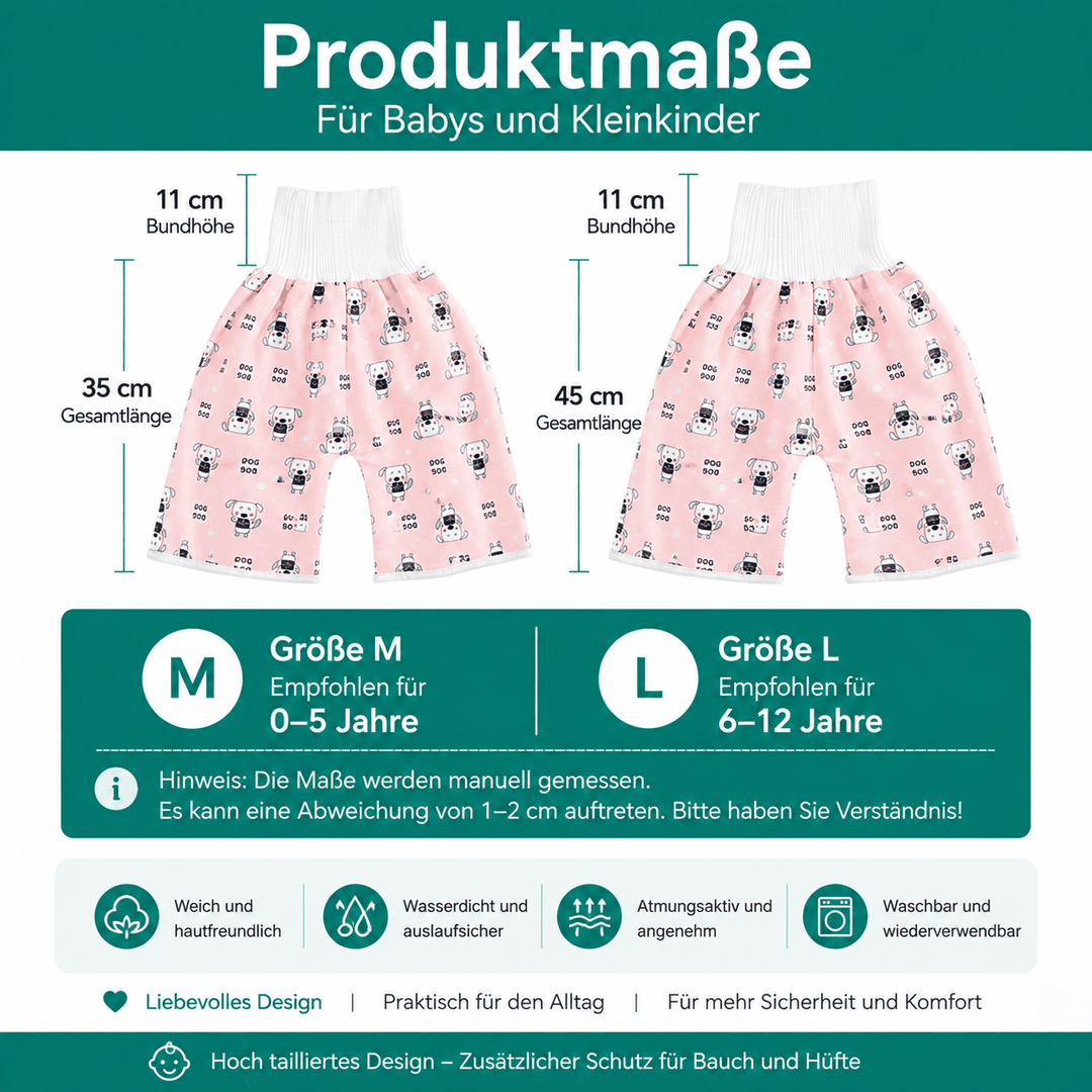Baby Windelhose wasserdicht aus Baumwolle, hoch tailliert und auslaufsicher für Babys und Kleinkinder