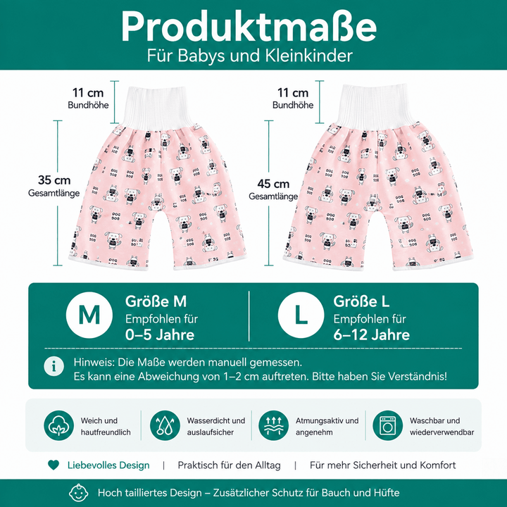 Baby Windelhose wasserdicht aus Baumwolle, hoch tailliert und auslaufsicher für Babys und Kleinkinder