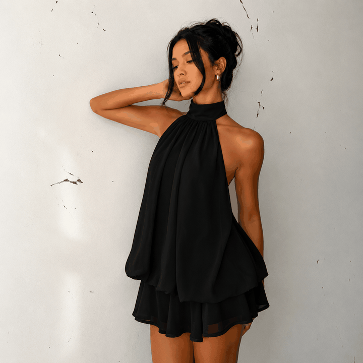 Sommerliches Neckholder-Kleid mit raffiniertem rückenfreiem Ausschnitt und femininer A-Linie für Strand und Urlaub