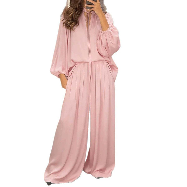 Röslich fließender Jumpsuit mit weiten Ärmeln und Palazzo-Hosen. IsabellBoutique030