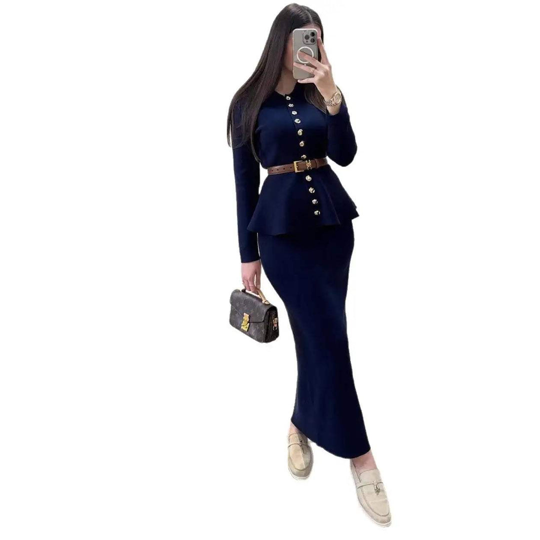 Eleganter taillierter Bodycon Mantel für Damen in Midilänge mit langen Ärmeln und Knöpfen