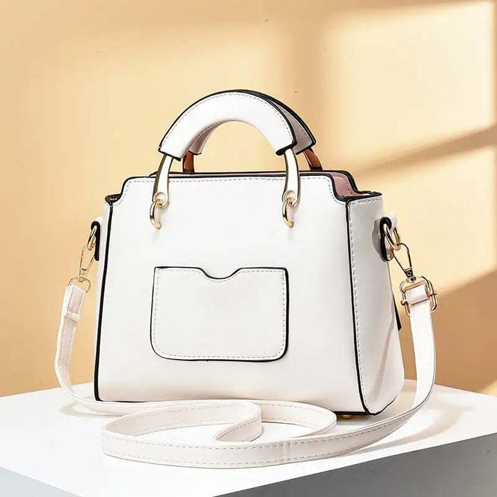 Weiße Handtasche mit Henkel und Schultergurt, elegante Damen-Handtasche IsabellBoutique030