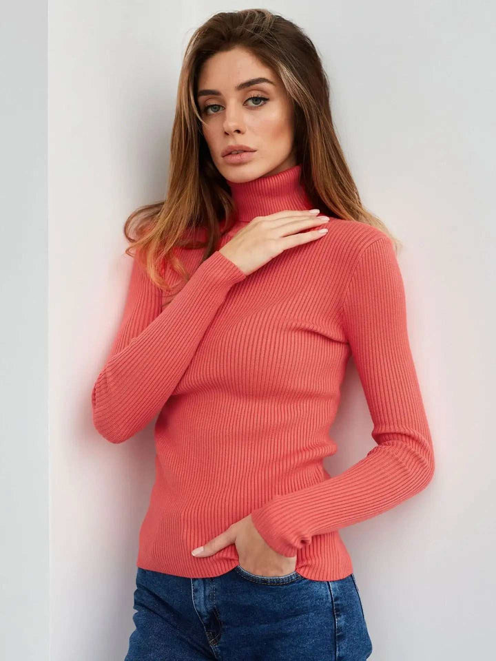 klassischer Damen Strickpullover mit Rollkragen in verschiedenen Farben und eleganter Passform