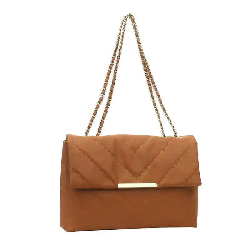 Schlichte tragbare Crossbody-Tasche mit Diamantstickerei und Kettenriemen in elegantem Design