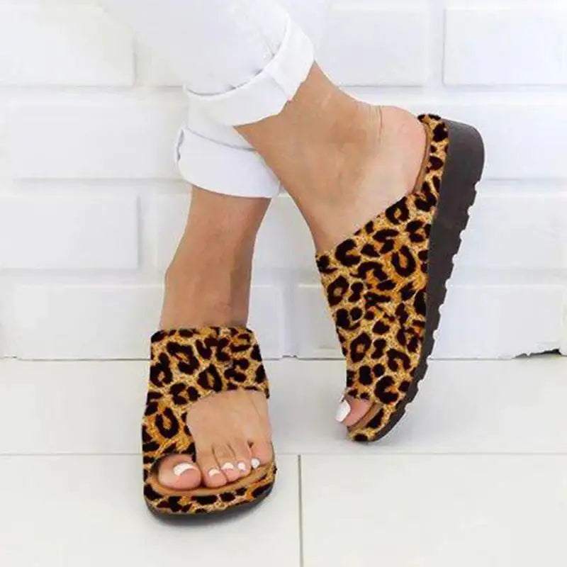 Leopardenmuster Zehentrenner Sandalen mit Plateau-Sohle, bequem und modisch, für Damen. IsabellBoutique030