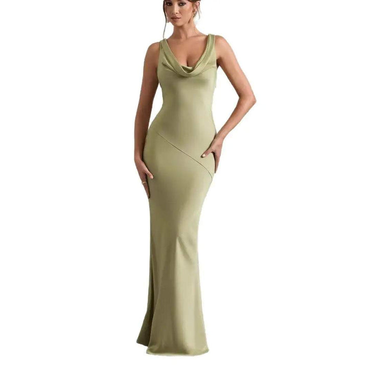 Elegantes Meerjungfrau-Kleid aus Premium-Satin mit rückenfreiem Slim-Fit-Schnitt