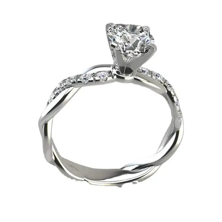Mujing Jewelry S925 Silber gedrehter Verlobungsring aus Sterling Silber in modernem Design