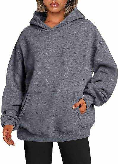 Damen Hoodie im Oversize-Stil mit Kapuze und Taschen für lässigen Komfort