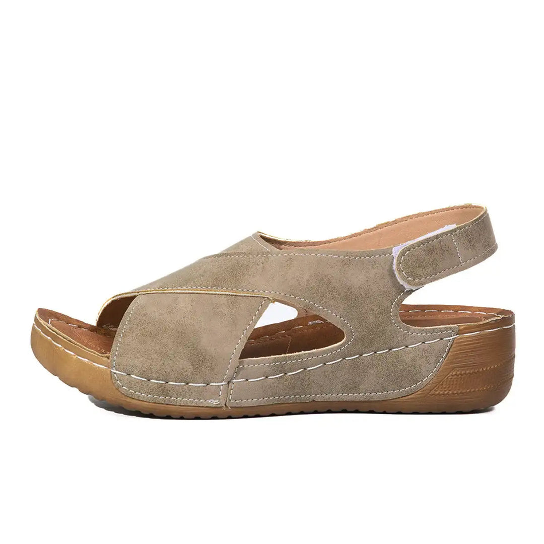 Modische Damen Plateau-Sandalen im römischen Stil mit Klettverschluss und robuster Sohle für Strand und Alltag