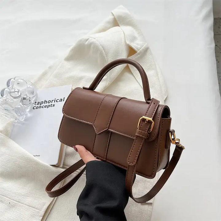 Modische Damen Pendler-Umhängetasche aus hochwertigem PU-Material mit praktischer Mittelfach-Außentasche und horizontaler Form.