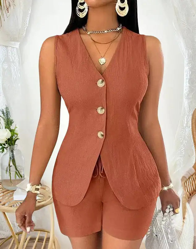 Damenbluse kurze Ärmel in europäischem und amerikanischem Stil mit Schnürdetail und angenehmem Baumwoll-Leinen-Material
