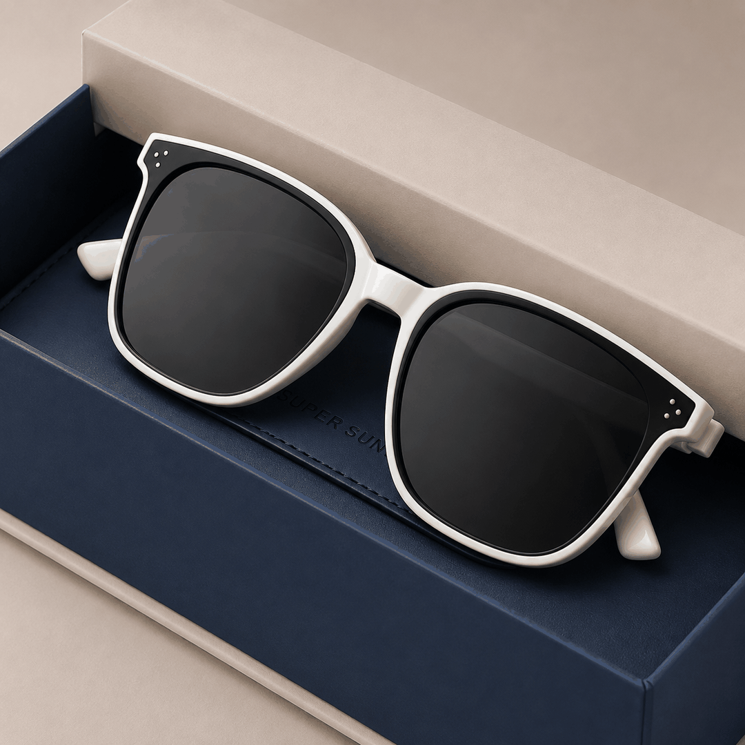 Schwarze Unisex UV-Schutz Sonnenbrille mit leichtem Vollrahmen für Alltag und Outdoor