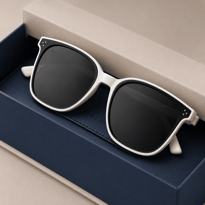 Schwarze Unisex UV-Schutz Sonnenbrille mit leichtem Vollrahmen für Alltag und Outdoor