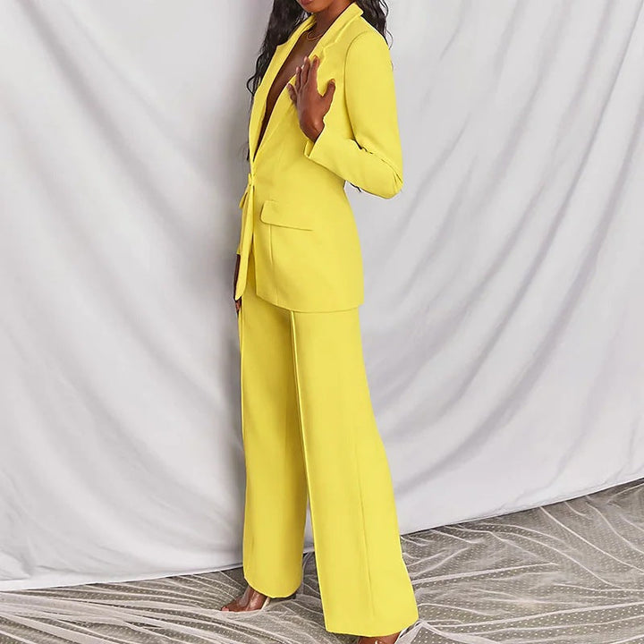 Damen Anzug: gelbe Anzughose &amp; Blazer, schick, elegant. IsabellBoutique030