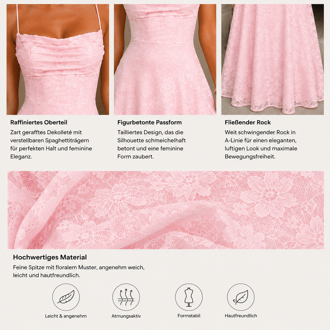Elegantes rotes Abendkleid mit drapierter Front und offenem Rücken