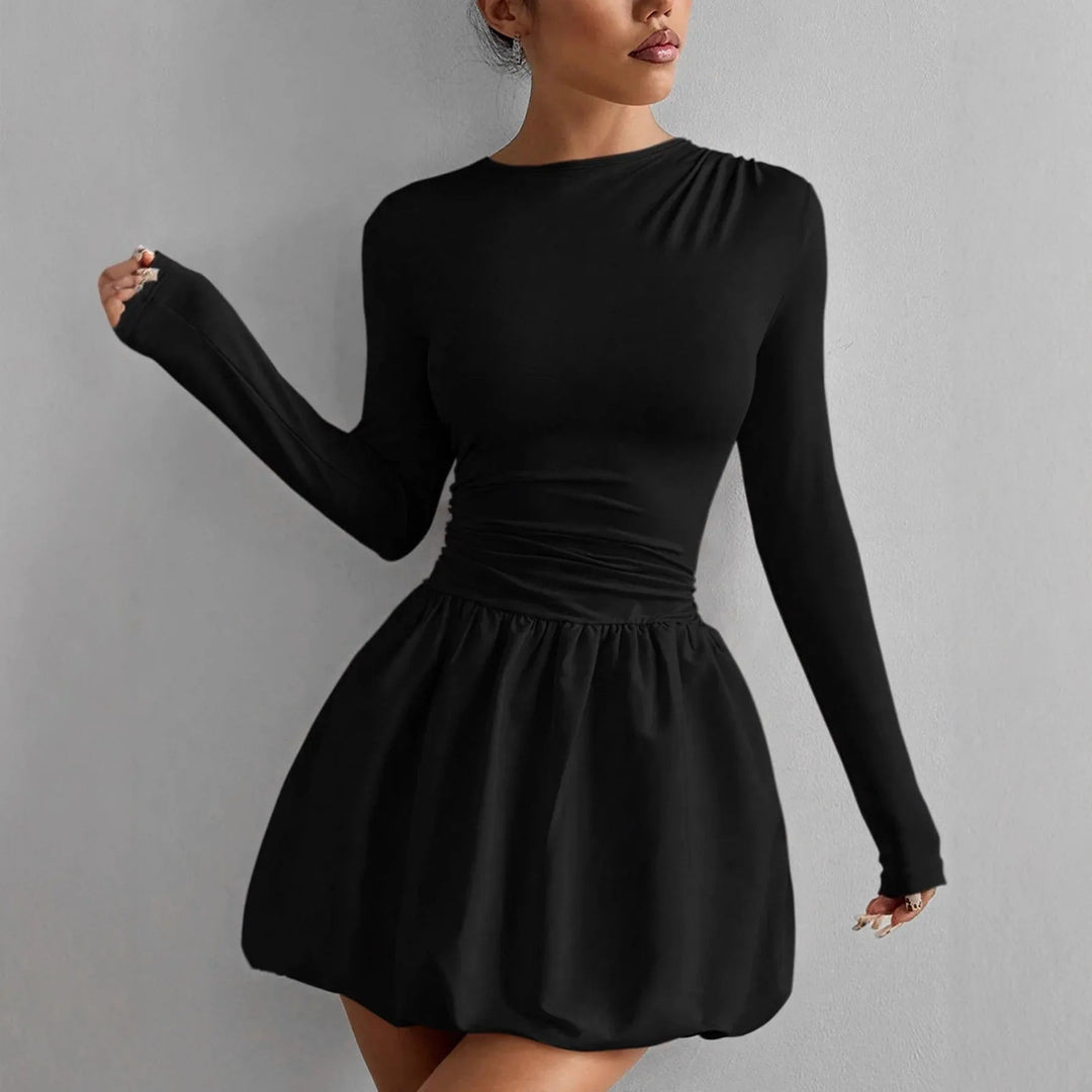 Elegantes Damen Skaterkleid mit figurbetonter Passform und ausgestellter Hüftpartie aus Stretch-Stoff