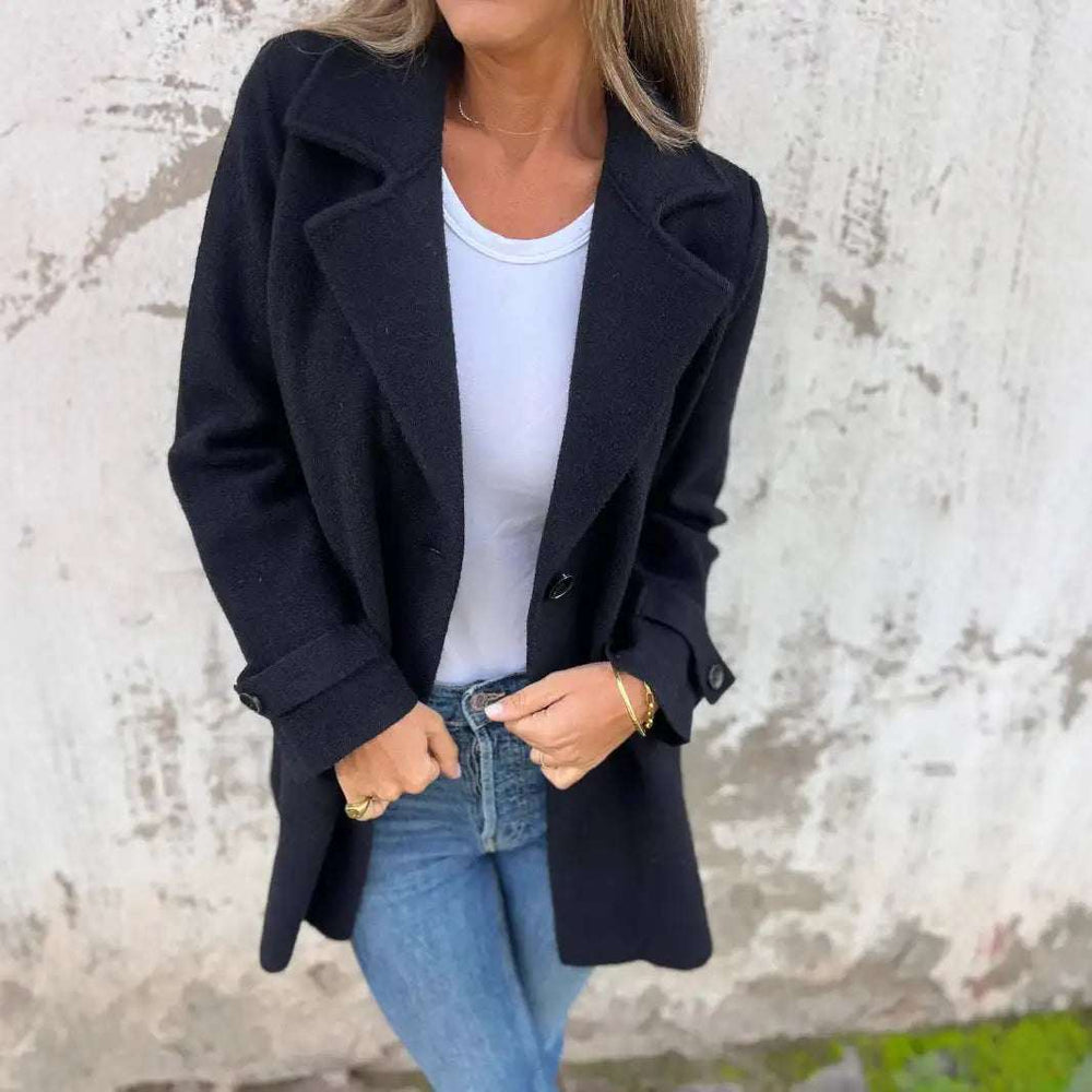 Eleganter Damen Wollmantel im Oversize-Look mit Reverskragen in verschiedenen Farben