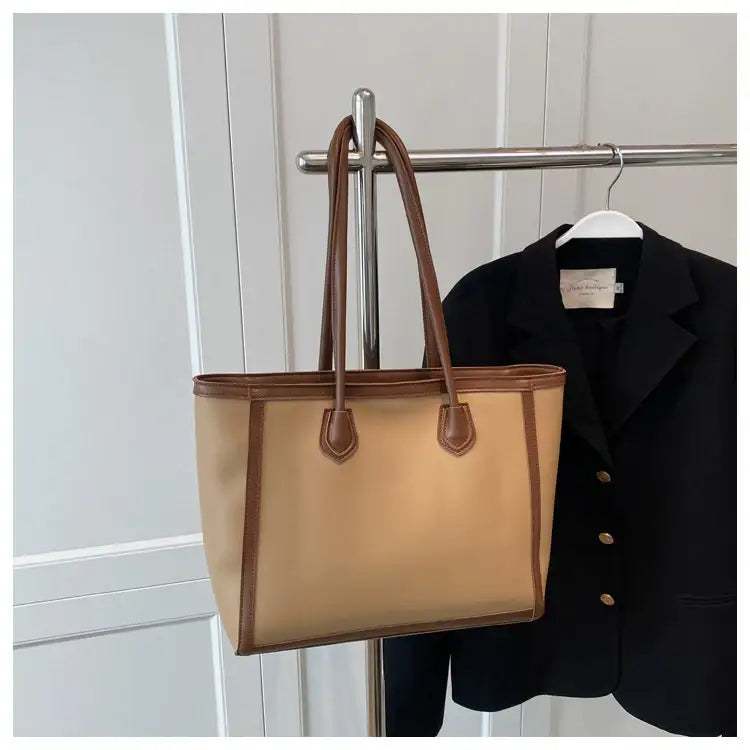 Elegante Damen Schulter-Tote Bag aus PU-Leder mit Doppelriemen und Laptopfach, ideal für den Alltag