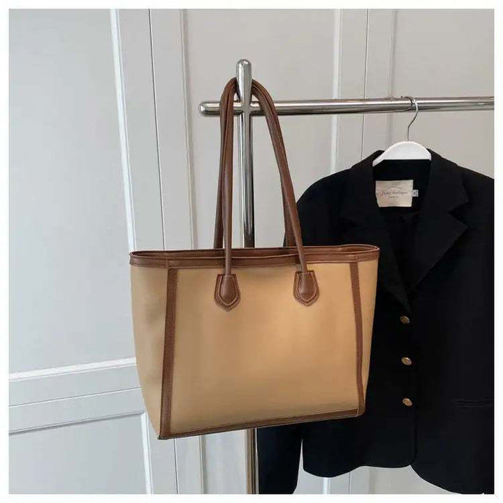 Elegante Damen Schulter-Tote Bag aus PU-Leder mit Doppelriemen und Laptopfach, ideal für den Alltag