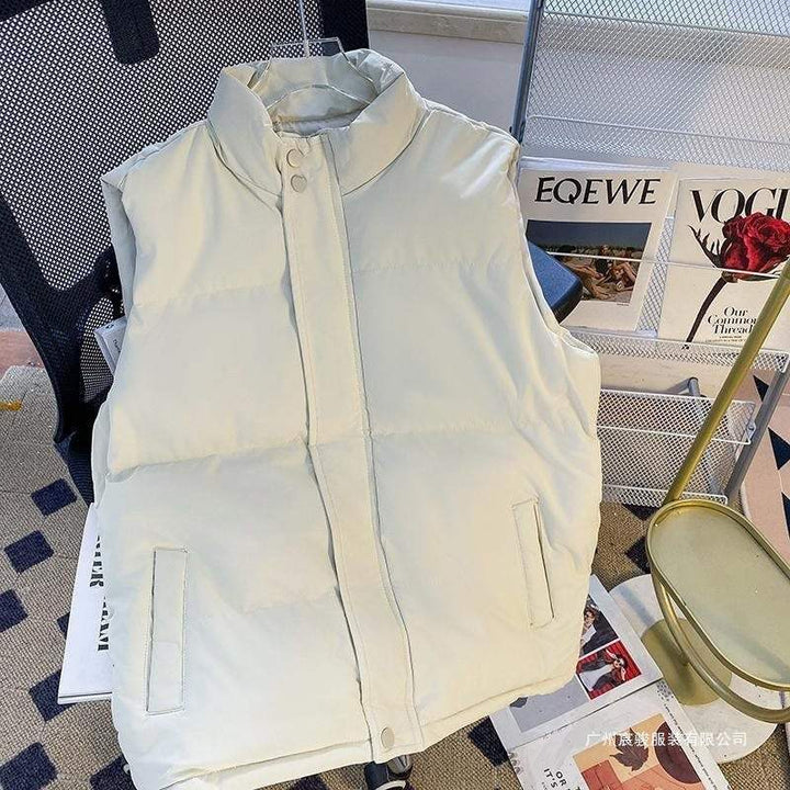 Damen Westejacke mit Stehkragen und gestreiftem Muster in lockerer Passform in Weiß, Schwarz und Blau