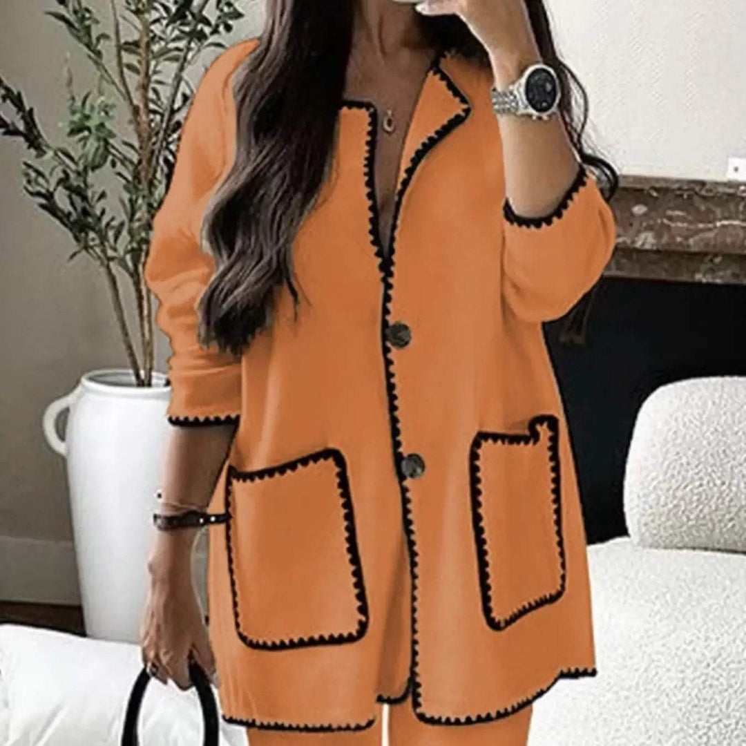 Damen Zweiteiler Set mit lockerem Schnitt und modernem Design aus hochwertigem Polyester