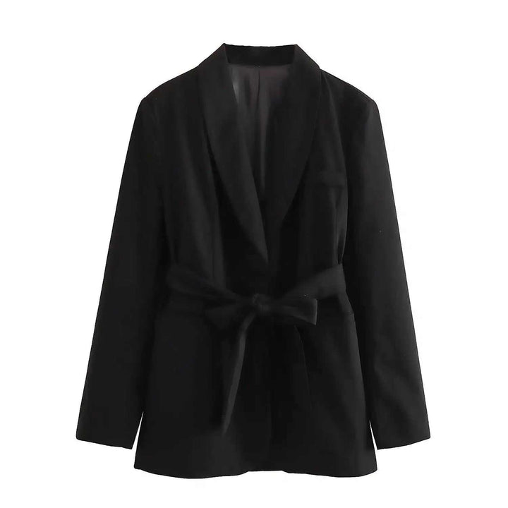 Eleganter Damen Casual-Anzug mit Gürtel, Blazer und Hose, ideal für Büro und besondere Anlässe