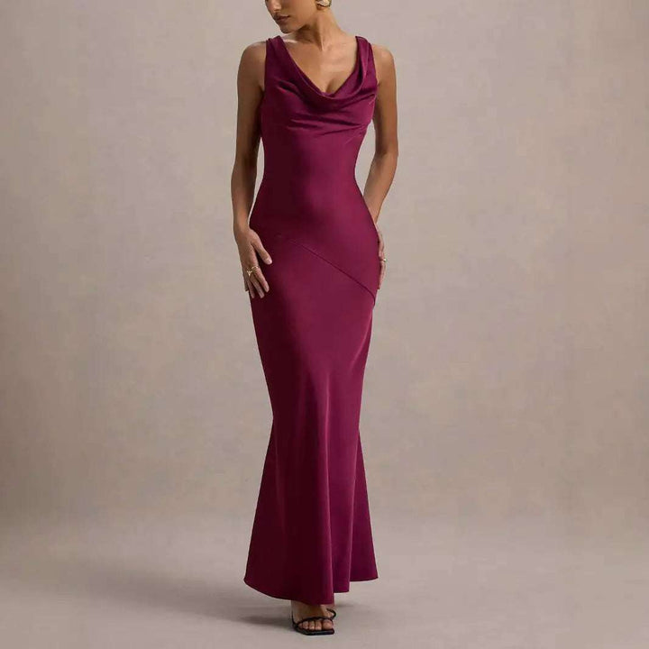Elegantes Meerjungfrau-Kleid aus Premium-Satin mit rückenfreiem Slim-Fit-Schnitt