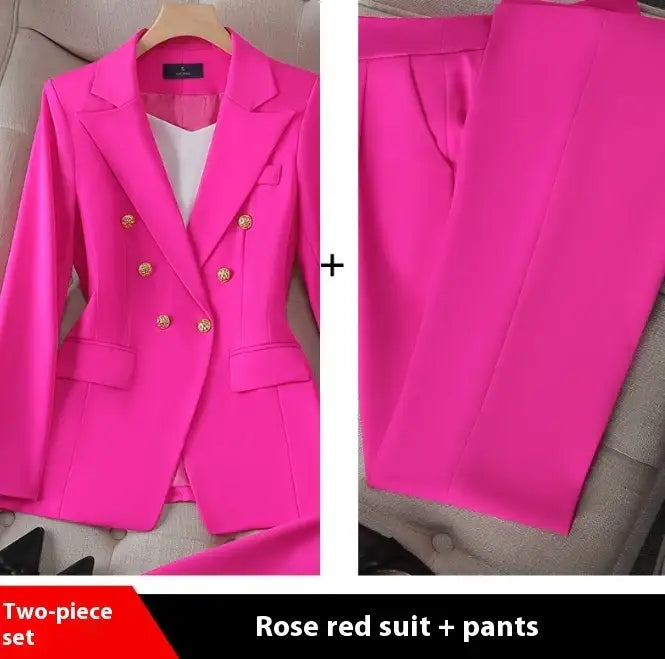Eleganter Damen-Businessanzug mit Blazer und Schlaghose für Büro und Meetings