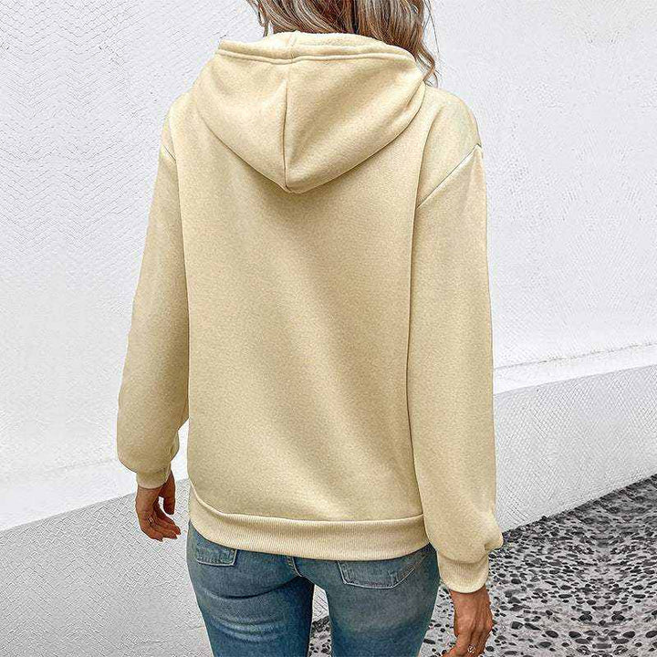 Aprikoser grenzüberschreitender Langarm Hoodie mit italienischem Casual-Style und praktischen Taschen