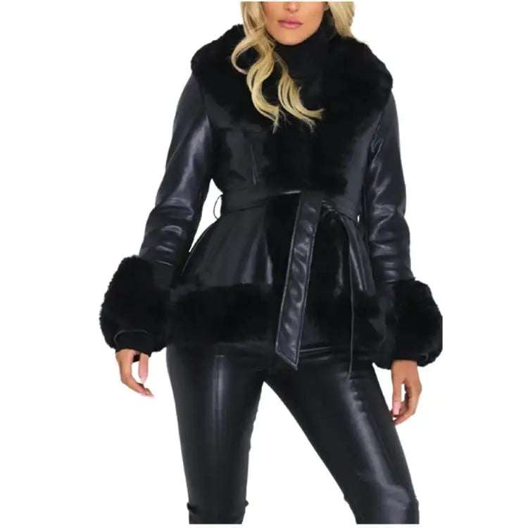 Damen Trenchcoat mit Kragen und Taillengürtel, figurbetont und elegant
