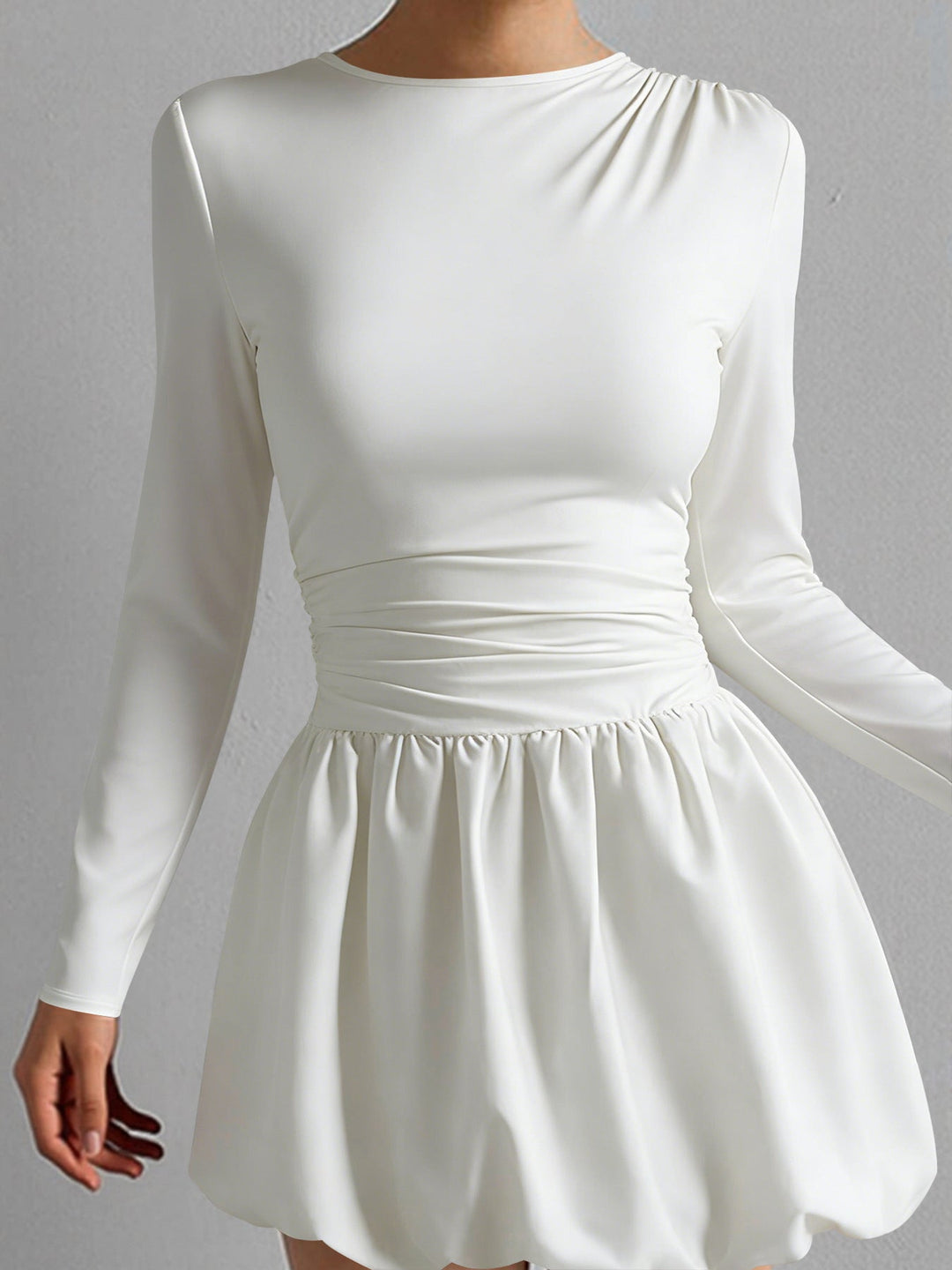 Elegantes figurbetontes Damen Skaterkleid aus Stretch-Stoff mit ausgestellter Hüftpartie