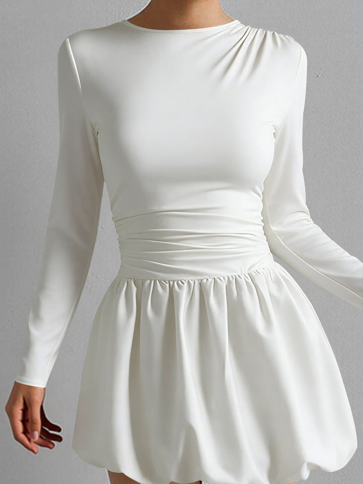 Elegantes figurbetontes Damen Skaterkleid aus Stretch-Stoff mit ausgestellter Hüftpartie
