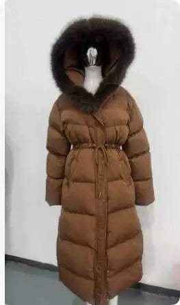 Stilvoller, warmer Damenmantel mit weichem Pelzkragen und elegantem Design für Winterkälte
