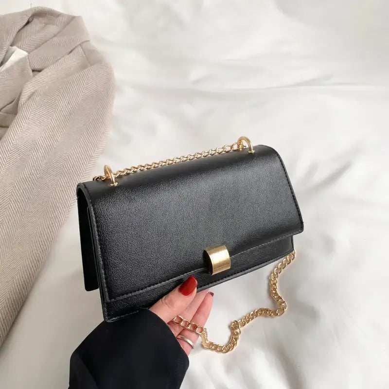 kleine Damen-Umhängetasche im koreanischen Stil mit quadratischem Design und Kettenriemen