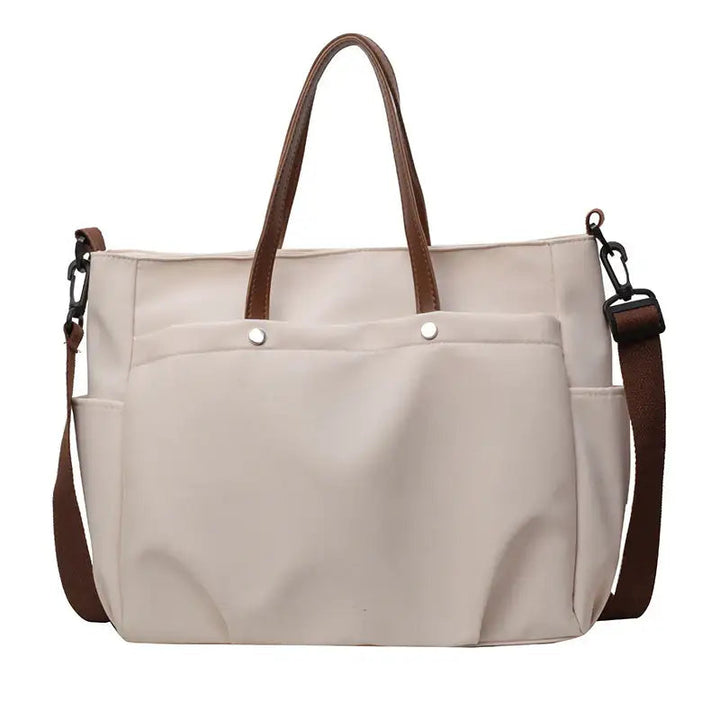 Modische lässige schlichte Schultertasche mit großem Fassungsvermögen und offener Außentasche in mehreren Farben