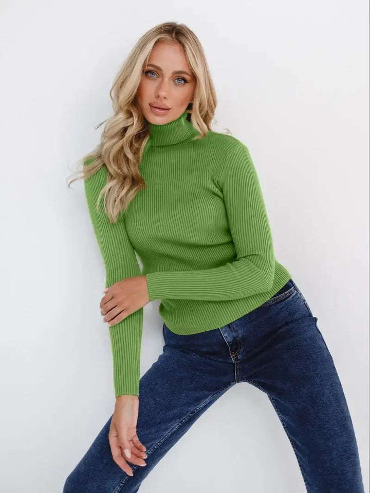 klassischer Damen Strickpullover mit Rollkragen in verschiedenen Farben und urbanem Stil