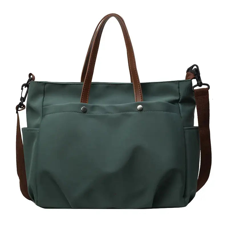 Modische lässige schlichte Schultertasche mit großem Fassungsvermögen und offener Außentasche in mehreren Farben