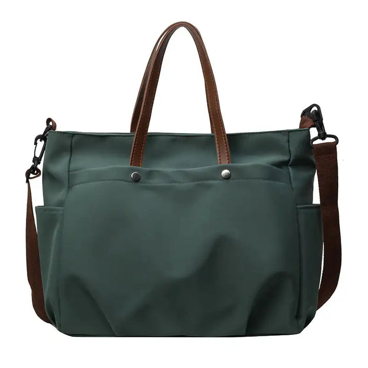 Modische lässige schlichte Schultertasche mit großem Fassungsvermögen und offener Außentasche in mehreren Farben